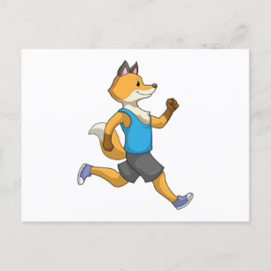 Fox als Runner beim Laufen Postkarte