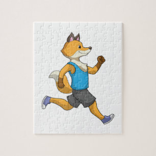 Fox als Runner beim Laufen Puzzle