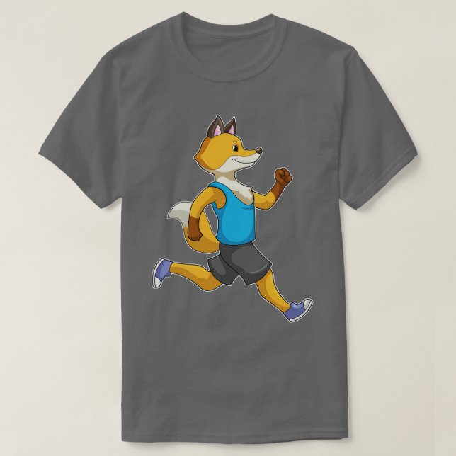 Fox als Runner beim Laufen T-Shirt (Design vorne)