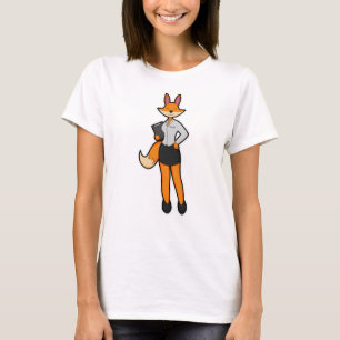 Fox als Secretary mit Notepad T-Shirt