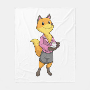 Fox als Sekretär für Kaffee Cup Fleecedecke
