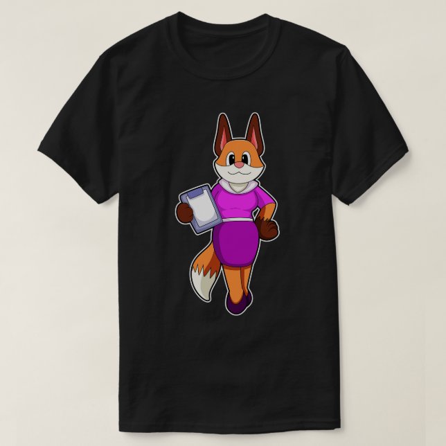 Fox als Sekretär mit Rock T-Shirt (Design vorne)