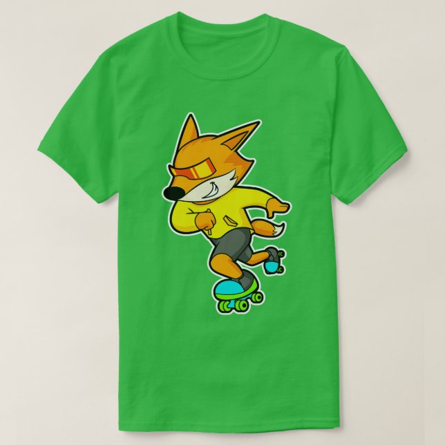 Fox als Skater mit Roller-Skaten 1 T-Shirt (Design vorne)