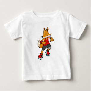 Fox als Skater mit Roller-Skaten Baby T-shirt