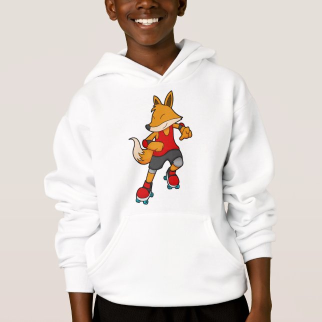 Fox als Skater mit Roller-Skaten Hoodie (Vorderseite)