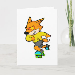 Fox als Skater mit Roller-Skaten Karte