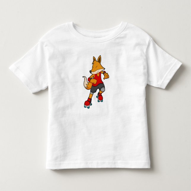 Fox als Skater mit Roller-Skaten Kleinkind T-shirt (Vorderseite)