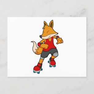 Fox als Skater mit Roller-Skaten Postkarte