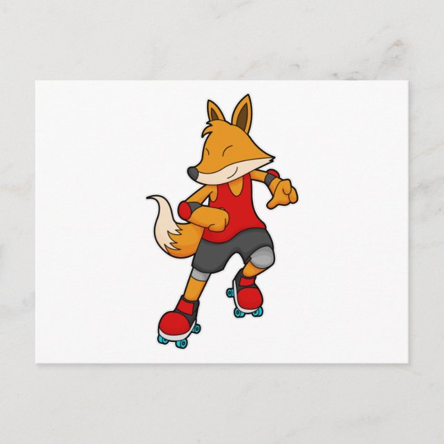 Fox als Skater mit Roller-Skaten Postkarte (Vorderseite)