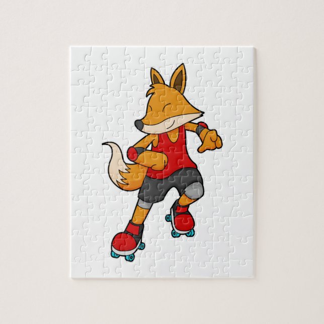 Fox als Skater mit Roller-Skaten Puzzle (Vertikal)