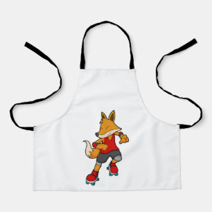 Fox als Skater mit Roller-Skaten Schürze