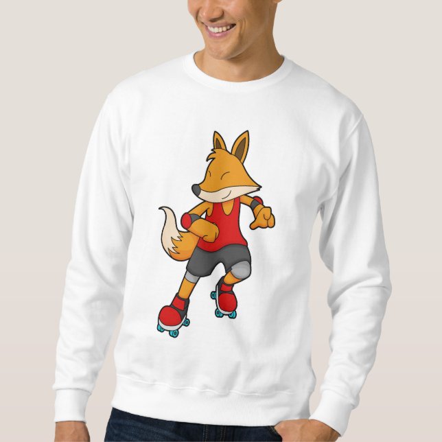 Fox als Skater mit Roller-Skaten Sweatshirt (Vorderseite)