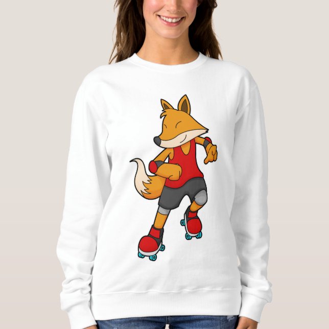 Fox als Skater mit Roller-Skaten Sweatshirt (Vorderseite)