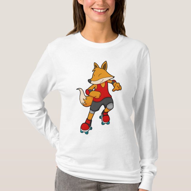Fox als Skater mit Roller-Skaten T-Shirt (Vorderseite)