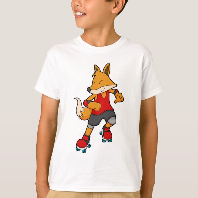 Fox als Skater mit Roller-Skaten T-Shirt (Vorderseite)