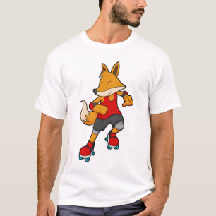 Fox als Skater mit Roller-Skaten T-Shirt