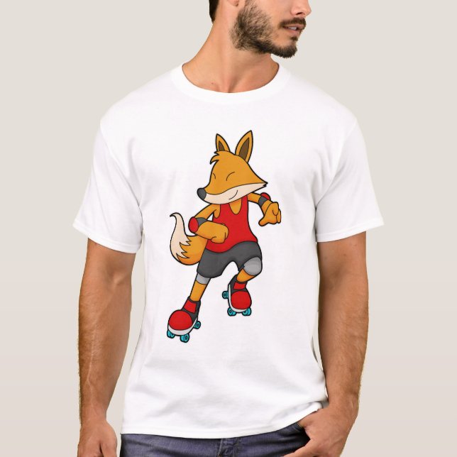 Fox als Skater mit Roller-Skaten T-Shirt (Vorderseite)