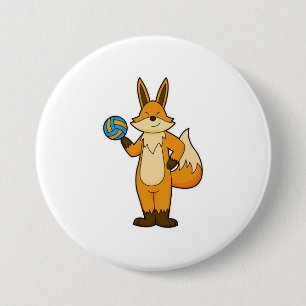 Fox als Volleyball-Spieler mit Volleyball Button
