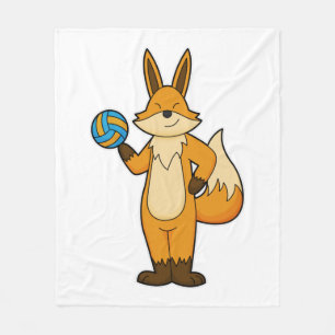 Fox als Volleyball-Spieler mit Volleyball Fleecedecke
