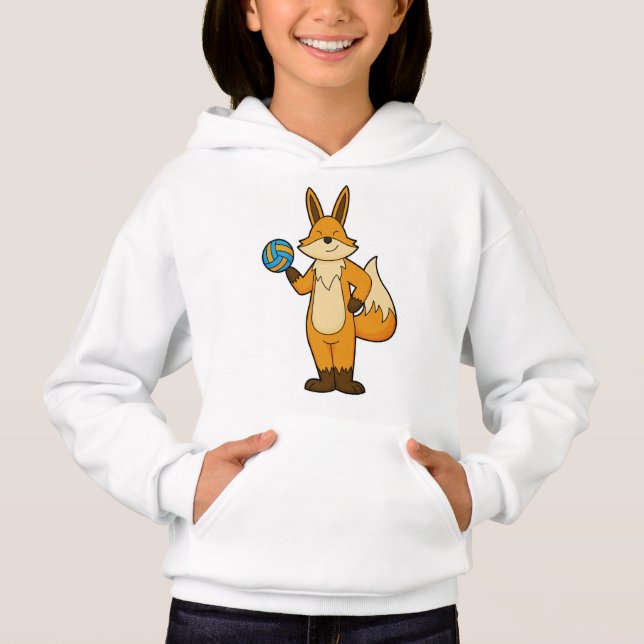 Fox als Volleyball-Spieler mit Volleyball Hoodie (Vorderseite)