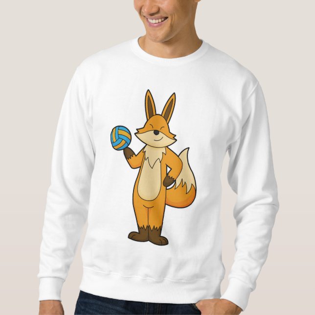 Fox als Volleyball-Spieler mit Volleyball Sweatshirt (Vorderseite)