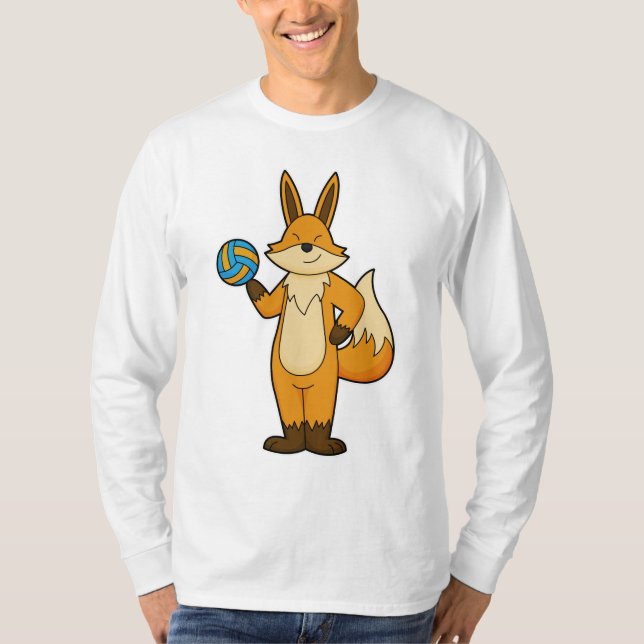 Fox als Volleyball-Spieler mit Volleyball T-Shirt (Vorderseite)