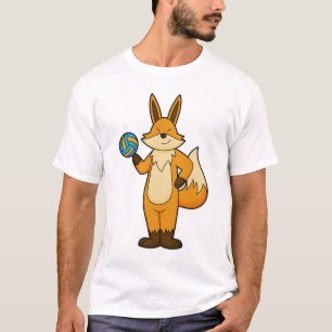 Fox als Volleyball-Spieler mit Volleyball T-Shirt
