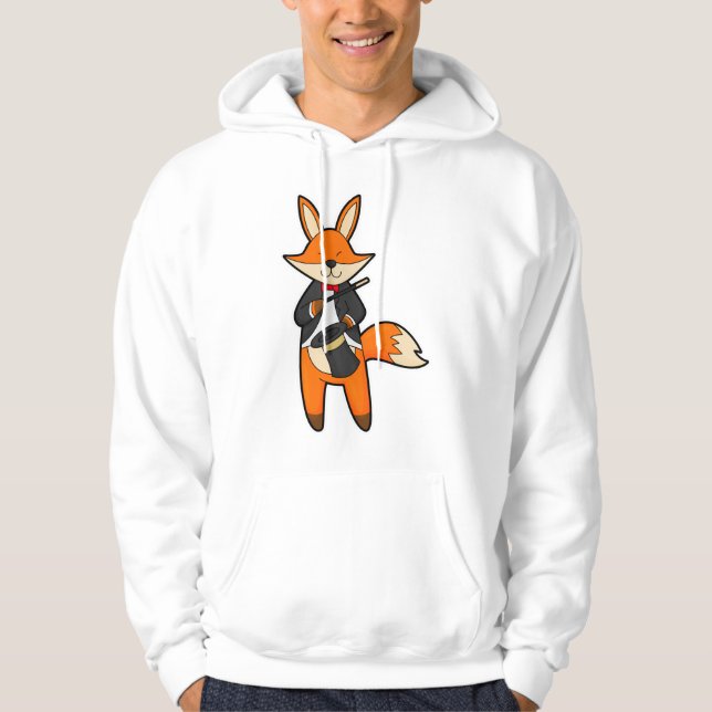 Fox als Zauberer mit Zauberstab & Hut Hoodie (Vorderseite)