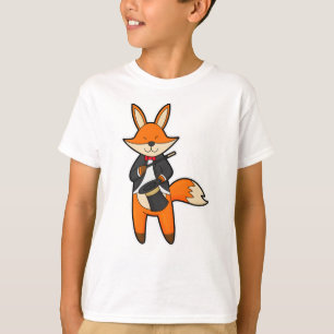 Fox als Zauberer mit Zauberstab & Hut T-Shirt