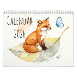 Fox and a butterfly Calendar Kalender