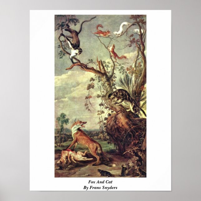 Fox and Cat von Frans Snyders Poster (Vorne)