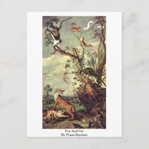 Fox and Cat von Frans Snyders Postkarte