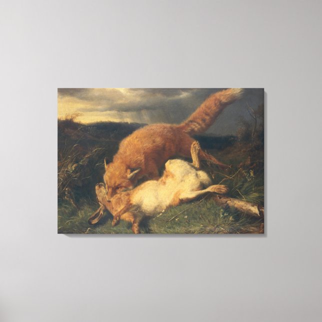 Fox and Hare, 1866 Leinwanddruck (Vorderseite)