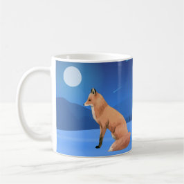 Fox and Moon on a Snowy Night Tasse