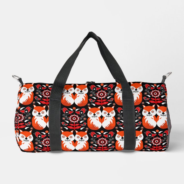 Fox and Nature Nordic Folk Art Duffle Bag (Vorderseite)