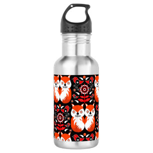 Fox and Nature Nordic Folk Art Edelstahlflasche