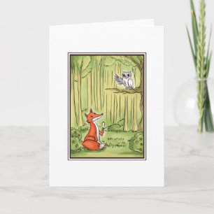 Fox and Owl in einem Wald Karte