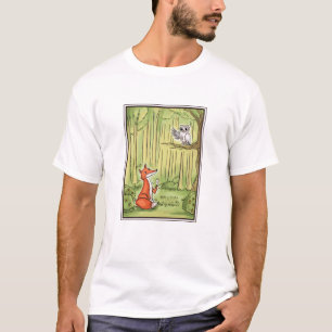 Fox and Owl in einem Wald T-Shirt