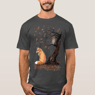 Fox and Owl on Treanimal Lover Niedlichen Herbst l T-Shirt
