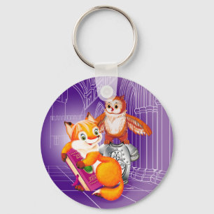 fox and owl schlüsselanhänger