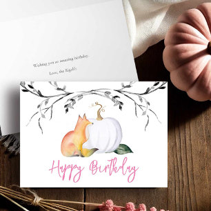 Fox and Pumpkin Grußkarte zum Geburtstag Dankeskarte