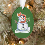 Fox and Snowman Friends Christmas Ornament<br><div class="desc">Meine schöne originelle Kunst,  ein freundlicher Fuchs und Schneemann,  Kumpels!! Geschenke dies an jedermann,  Kinder,  Erwachsene,  Lehrer,  die Post Mann,  jeder wird IT-LIEBE! Ändern Sie die Hintergrundfarbe auf jeder Seite und fügen Sie Text,  wenn Sie wählen,  ist es einfach!! Cherie's Art Original!</div>