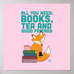 Fox and Tea Books & Friends Poster