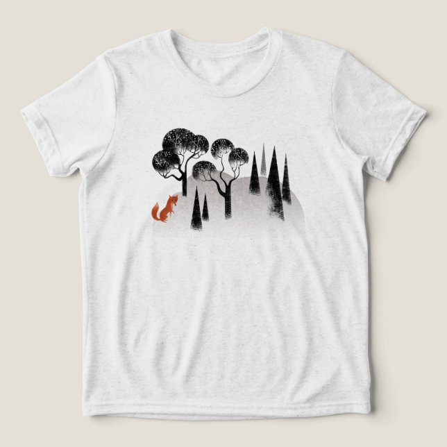 Fox and Woods Kid's Tri-Blend Shirt (Design Vorderseite)