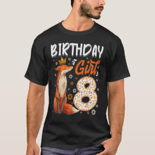 Fox Animal 8b Geburtstag Girl Fox B Tag 8 Jahre al T-Shirt