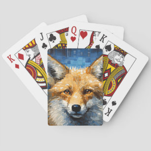 Fox Animal Art Deco Paint Mosaic Spielkarten