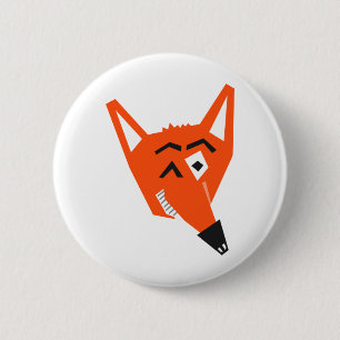 Fox Animal Cartoon Cunning Devious Evil Eye Button