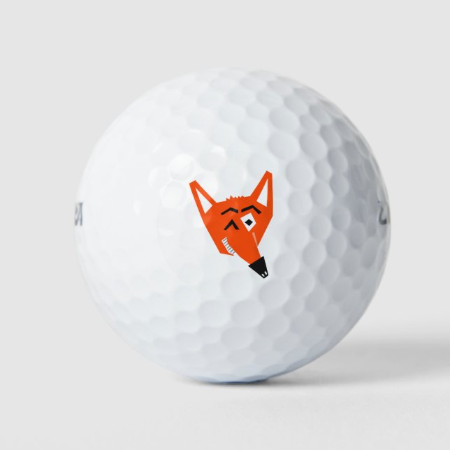 Fox Animal Cartoon Cunning Devious Evil Eye Golfball (Vorderseite)