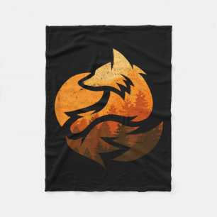 Fox Animal Design Geschenke mit Naturbäumen Jagd Fleecedecke