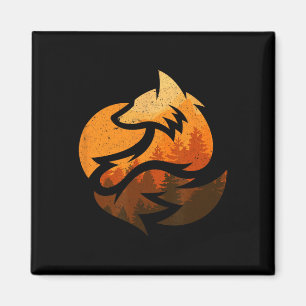 Fox Animal Design Geschenke mit Naturbäumen Jagd Magnet